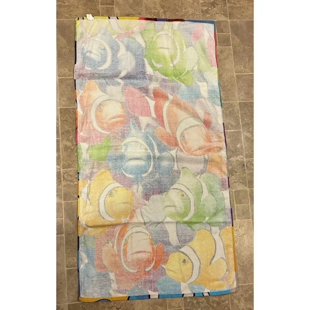 Vintage Royce Clown Fish Beach‎ Towel Large Colorful
